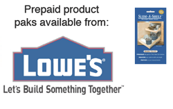 Prepaid product paks available from Lowes